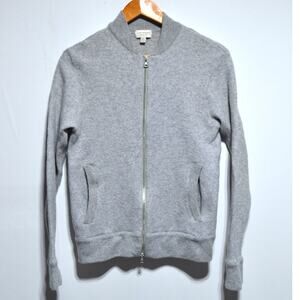 Club Monaco Men's Merino Wool Blend Gray XS Full Zip Sweater